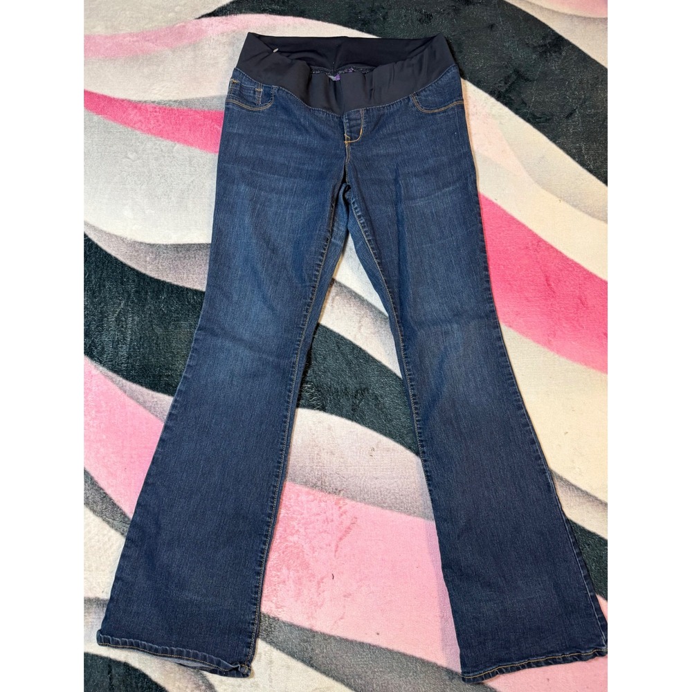Old Navy Maternity Slim Boot-Cut Jeans Dark Wash Low Panel Size 8 Regular